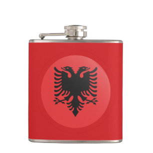 Albanien Flag & Drink, Albanien reisen / Sportfans Flachmann