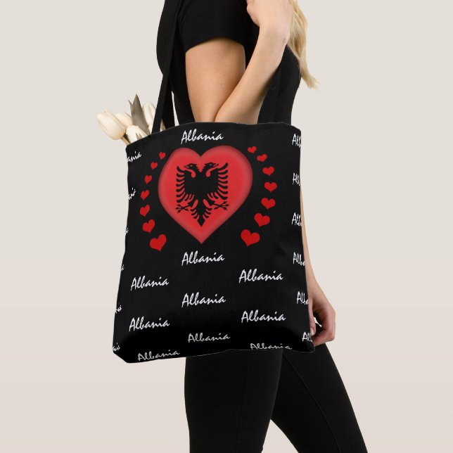 Albanien Flag & Herz, albanische Flagge - Mode / S Tasche (Von Nahem)