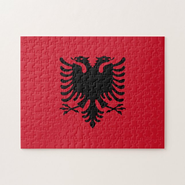 Albanien Flag Puzzle (Horizontal)