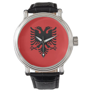 Albanien-Flagge Armbanduhr