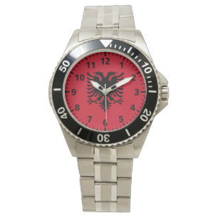 Albanien-Flagge Armbanduhr