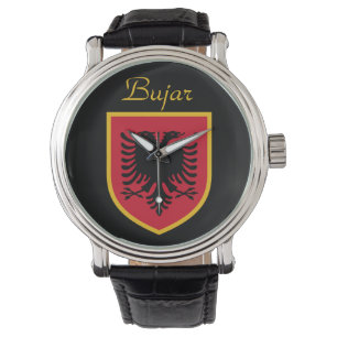 Albanien-Flagge Armbanduhr