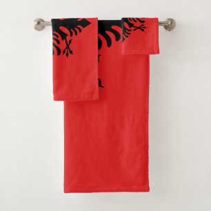 Albanien-Flagge Badhandtuch Set