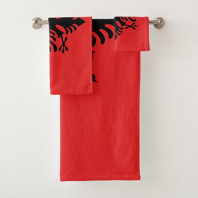 Albanien-Flagge Badhandtuch Set (Insitu)