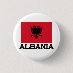 Albanien-Flagge Button