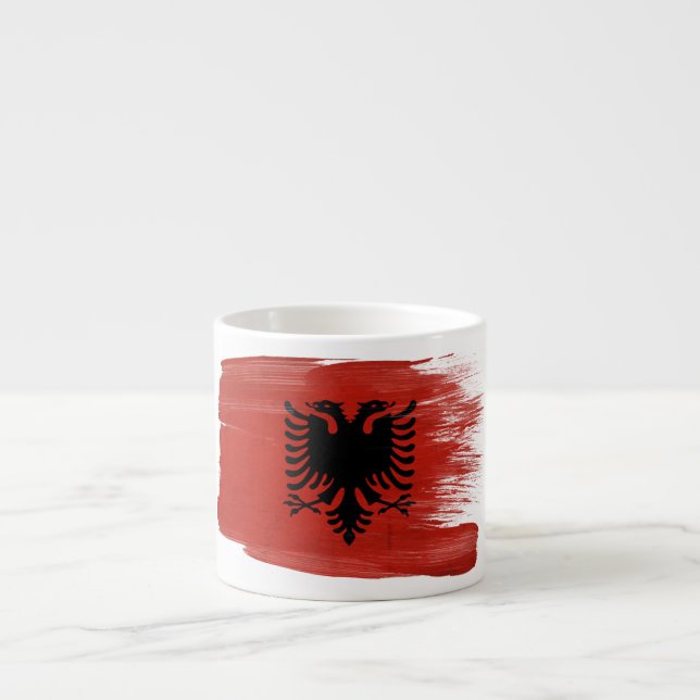 Albanien-Flagge Espressotasse (Vorderseite)
