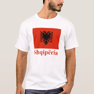 Albanien-Flagge mit Namen auf Albaner T-Shirt