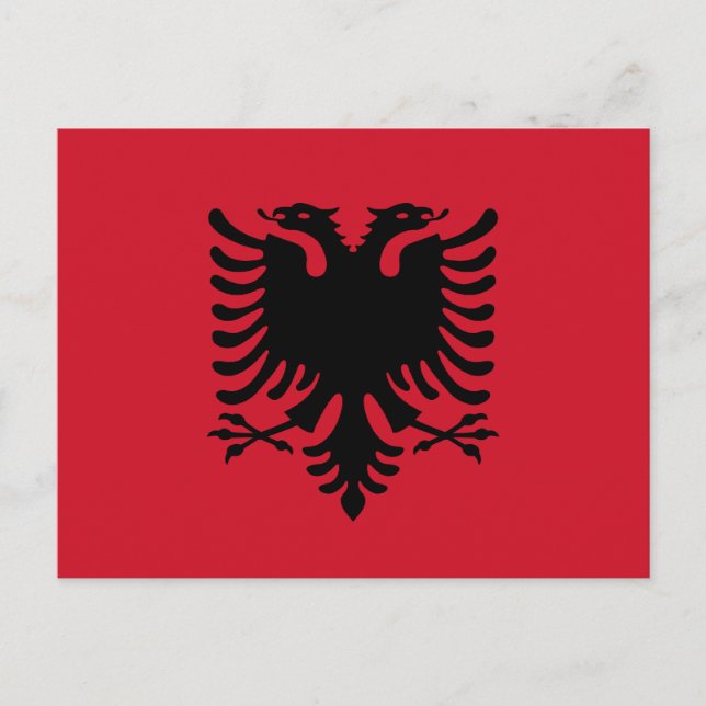 Albanien Flagge Postkarte (Vorderseite)