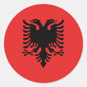 Albanien-Flagge Runder Aufkleber