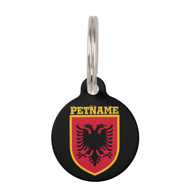 Albanien-Flagge Tiermarke (Vorderseite)