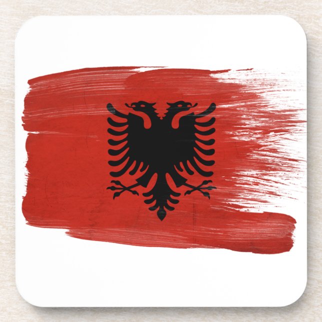 Albanien-Flagge Untersetzer (Vorderseite)