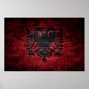 Albanien-Flagge Wand Poster