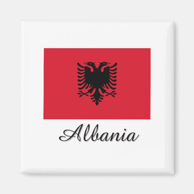Albanien-Flaggen-Design Magnet (Vorne)
