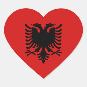 Albanien-Flaggen-Herz-Aufkleber Herz-Aufkleber