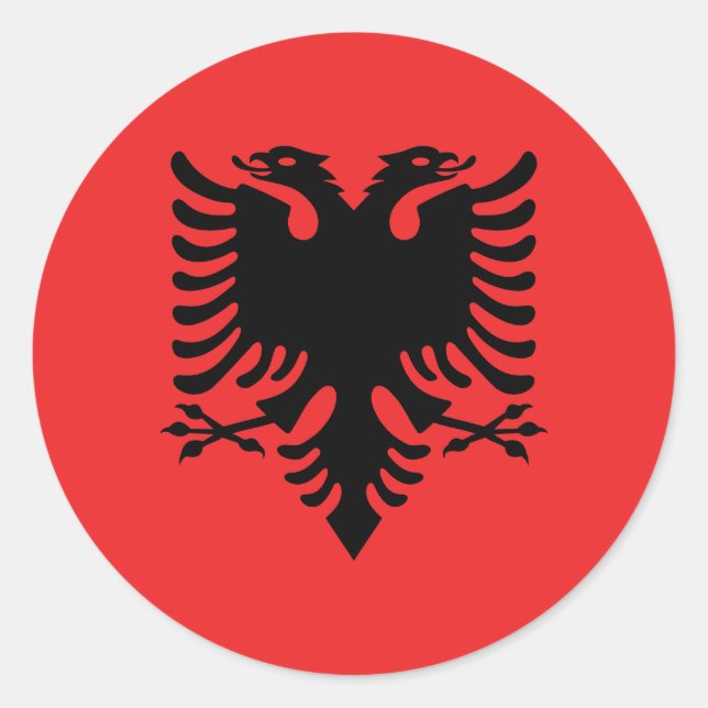 Albanien Flaggen - Klassischer Rundsticker Runder Aufkleber (Vorderseite)