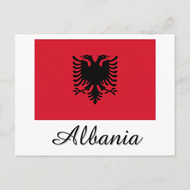 Albanien - Flaggen Postkarte (Vorderseite)