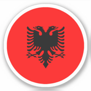 Albanien Flaggen-Round-Sticker Aufkleber