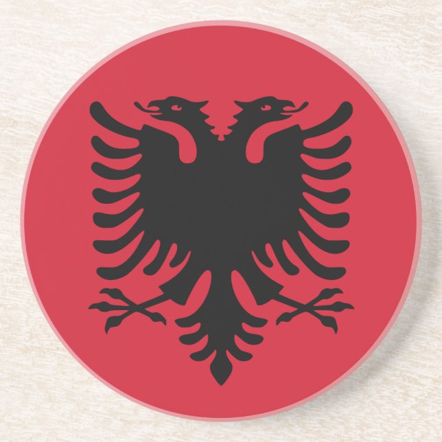 Albanien-Flaggen-Untersetzer Untersetzer (Vorne)