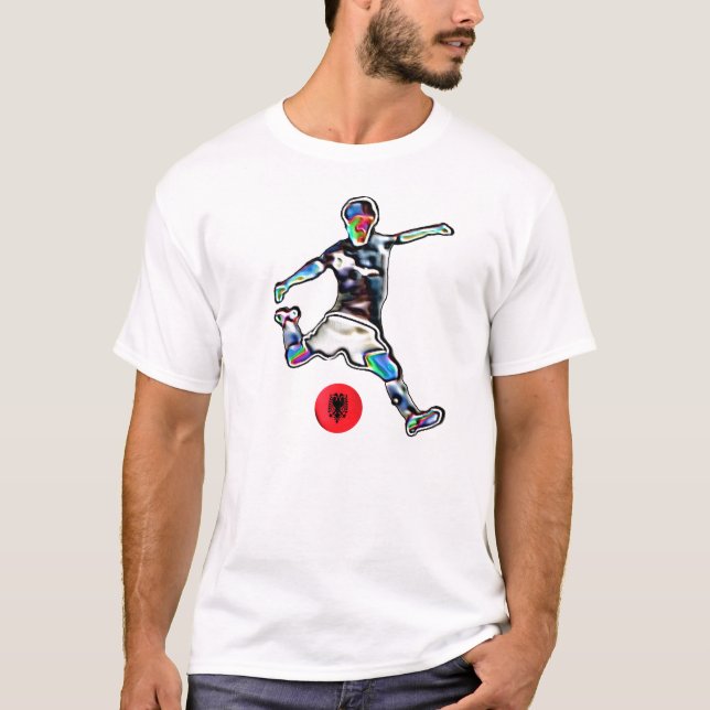 Albanien-Flaggenfußball-Fußball Jersey T-Shirt (Vorderseite)