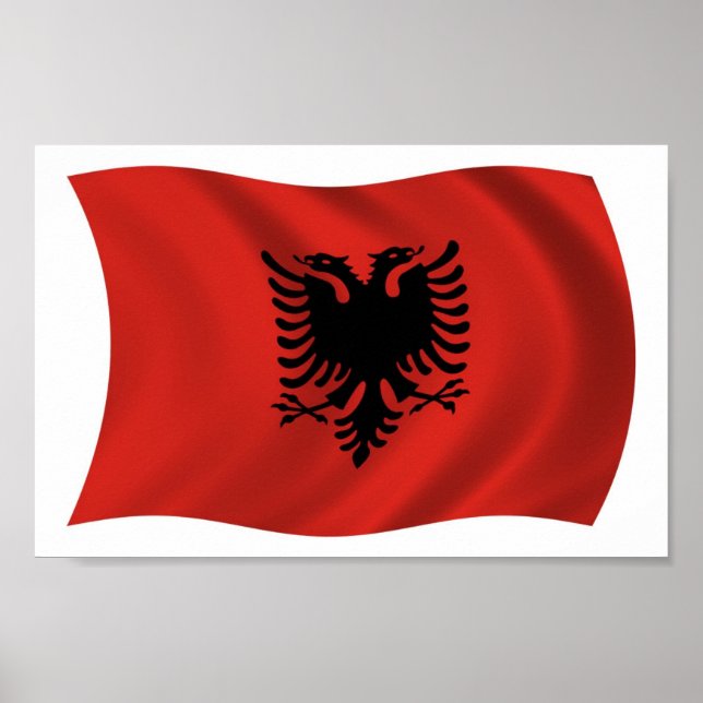 Albanien Flaggenplakat Poster (Vorne)