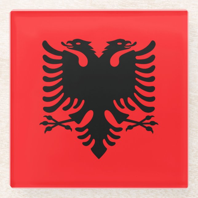 Albanien Glasuntersetzer (Vorderseite)