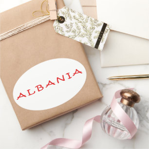Albanien, I Liebe Albanien Ovaler Aufkleber
