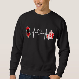 Albanien Kanada Herzschlag Albanien Kanadische Fla Sweatshirt