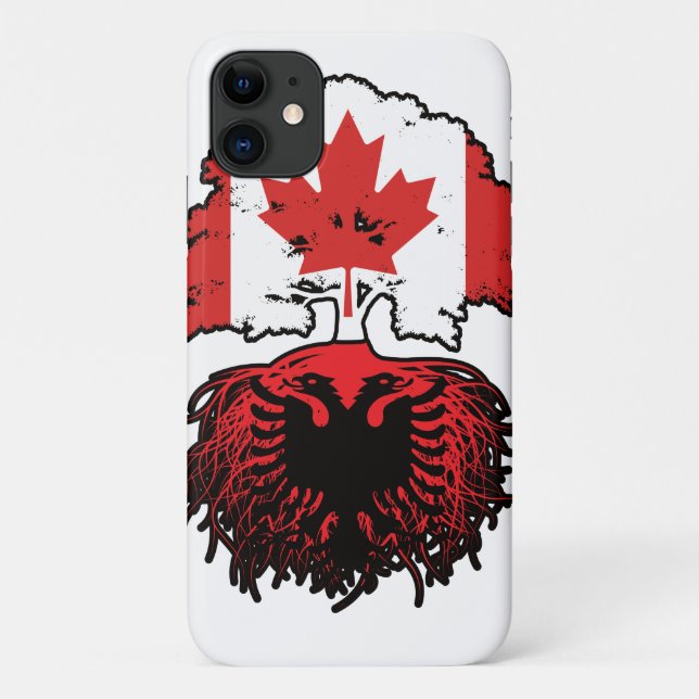 Albanien - kanadische Baumroots-Fahne Case-Mate iPhone Hülle (Rückseite)
