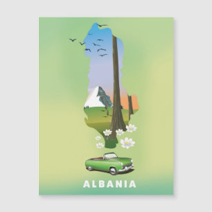 Albanien Karte Illustriertes Reiseplakat