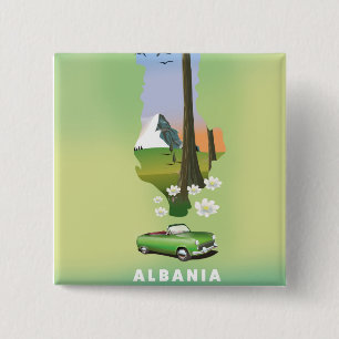 Albanien Karte Illustriertes Reiseplakat Button