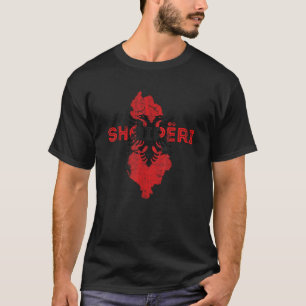 Albanien Karte und Flagge Souvenir erschütterten S T-Shirt