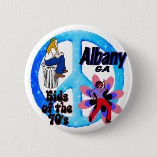 Albanien-Kinder des Siebzigerjahre Knopfes Button
