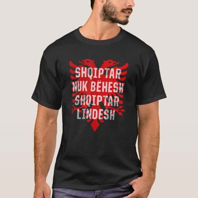 Albanien Kosovo Doppeladler Vintages Balkan-Sprich T-Shirt (Vorderseite)