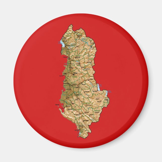 Albanien Map Magnet (Vorne)