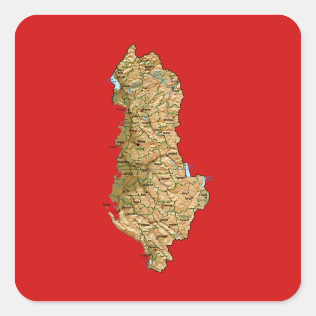 Albanien Map Sticker (Vorderseite)