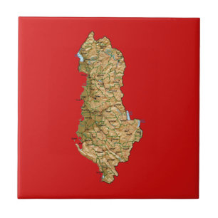 Albanien Map Tile Fliese