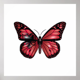 Albanien Monarque Butterfly Flag Poster
