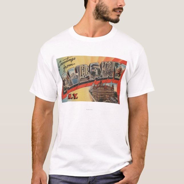 Albanien, New York - große Buchstabe-Szenen 2 T-Shirt (Vorderseite)