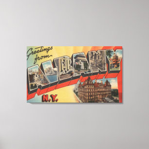 Albanien, New York - große Buchstabe-Szenen Leinwanddruck