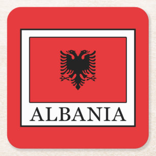Albanien Rechteckiger Pappuntersetzer