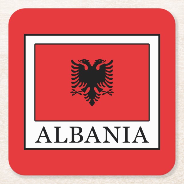Albanien Rechteckiger Pappuntersetzer (Vorderseite)