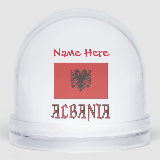 Albanien - Rote Persönlichkeit der albanischen Fla Schneekugeln (Vorderseite)