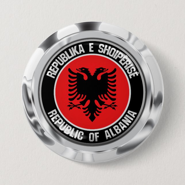 Albanien Runde Emblem Button (Vorderseite)