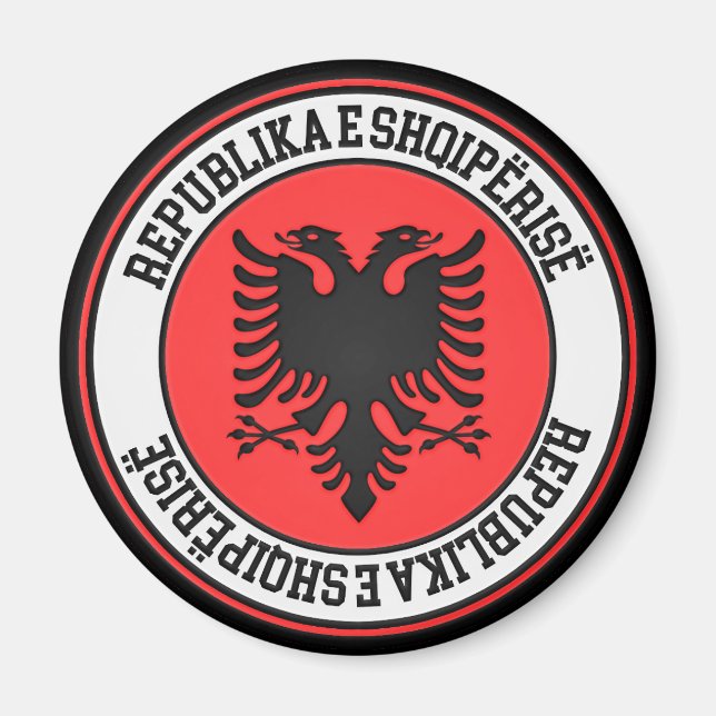 Albanien Runde Emblem Magnet (Vorne)