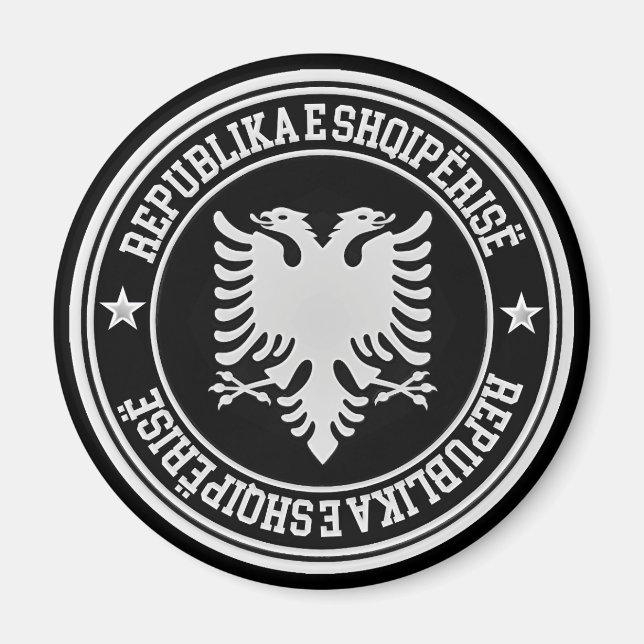 Albanien Runde Emblem Magnet (Vorne)