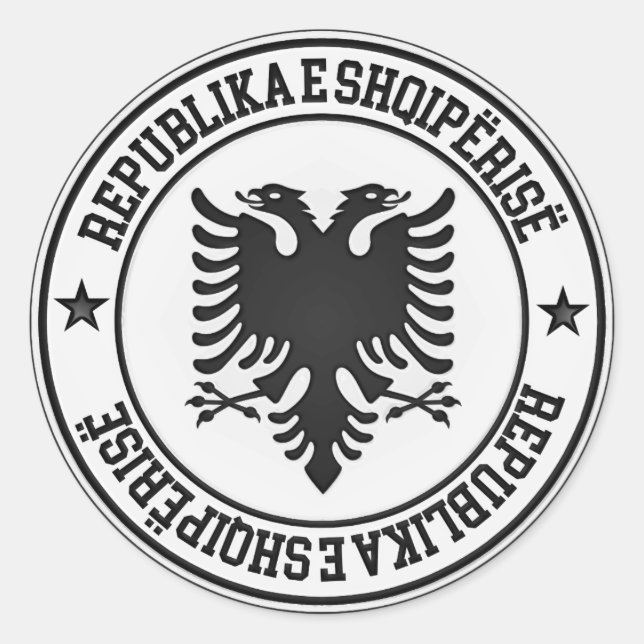 Albanien Runde Emblem Runder Aufkleber (Vorderseite)