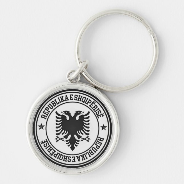 Albanien Runde Emblem Schlüsselanhänger (Vorne)