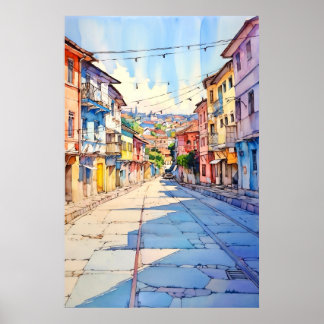 Albanien Tirana Alte Straßenmalerei Poster