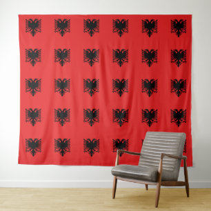Albanien und Albanien Flag Modesport / Tapisserie Wandteppich