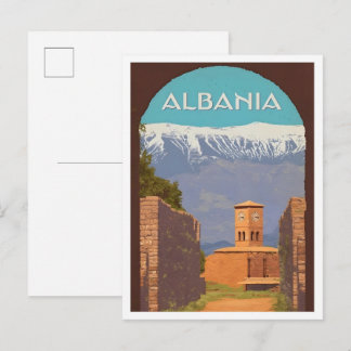 Albanien Vintage Kunst Reise Postkarte